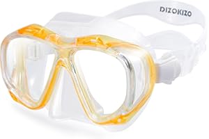 Dizokizo Swimming Goggles Clear View Snorkel Set Adults 180°Anti Fog Anti Leak Snorkel Mask with Nose Cover Adjustable Panoramic View Swim Goggles for Women Men Teen Scuba Diving
