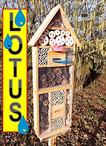 Tolles INSEKTENHOTEL MIT STÄNDER UND TRÄNKE SDV-HOLO-MS und FUTTERPLATZ, mit Spezialoberflächenbeschichtung „LOTUS“, Futterstelle, hellbraun braun Nistkasten Schmetterling Schmetterlingshaus als Ergänzung zum Meisen Nistkasten Meisenkasten oder zum Vogelhaus Vogelfutterhaus Futterstation für Vögel Insektenhäuschen – Insektenhotels, , Marienkäferhaus-Marienkäfer-Marienkäferkasten-Schmetterlingshaus-Schmetterlinge,Gartendeko - 2
