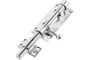 HEQXWL Schiebetürriegel mit Vorhängeschlossloch, Edelstahl 304, beidseitiger Schiebetürriegel, Türsicherheitsschloss, Durchmesser 12 mm, für alle Arten von Türen, Schranktüren und Badezimmern (160mm)