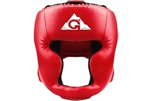 GROOFOO Casco da boxe per bambini e adulti, in pelle PU, casco per boxe, MMA, kickboxing, MMA, muay thai, sparring, arti marziali, karate, taekwondo