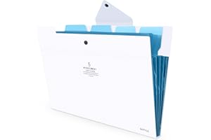 HAISSKY Trieur à soufflet en accordéon avec 5 poches pour documents A4, Plastique extensible accordéon dossiers de fichiers Document Organiseur Classeur et trieur à documents avec pour l'école et bureau