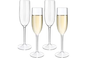 HAHASHOW Copas de Champán de Plástico Tritan Irrompible, Copas de Champán, Copas de Vino, 170ml Copas de Champán Para Fiesta, Aptas Para Lavavajillas, Juego de 4
