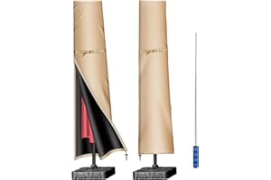 YoungBee Garden Parasol Covers,Outside/Patio Umbrella Cover Waterproof,Anti-UV,Upgraded Tear-Resistant 420D Oxford Large Cantilever Parasol Cover 190 * 50 * 30cm Khaki