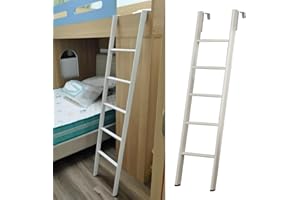 CMYUN Scaletta Letto a Castello Scala per Letto a Castello a Pavimento Regolabile, Camper Loft Dormitorio a Castello Scale da Arrampicata con Ganci, Solo Scaletta Doppia Corta Sostituibile, Risparmio di Spa