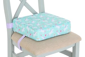 BABY POLAR GEAR Polar Gear Coussin rehausseur pour bébé – Rehausseur léger pour enfants à partir de 3 ans – Macine lavable, sangles réglables – Mousse de 8 cm d'épaisseur – Chaise de salle à manger – Licorne