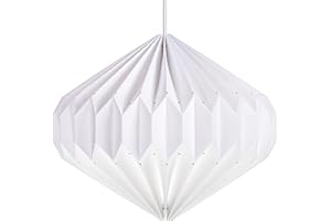 TABEAH HOMEWARE Tabéah Handmade Paper Origami Ceiling Light Shade - Pendant Lamp Shade Lampshade - Lightshade for Bedroom, Nursery, Living Room, White, 39 x 30 cm