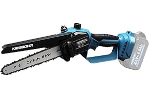 KIESBOHR Tronçonneuse sans balais 8 pouces avec lubrification améliorée de la chaîne, compatible avec la batterie Makita 18V（sans batterie ni chargeur）