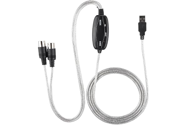 MIDI Till USB-kabelomvandlare MIDI-gränssnittsadapter Sladd Keyboard Musikredigeringslinje
