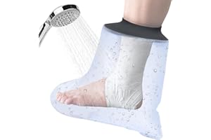 Garqitwan Duschschutz Fuß Rutschfest, Verbandschutz Wasserdicht, Bein Duschschutz Erwachsene, Wiederverwendbar Gipsschutz Fuß für Gipsverbände, Bandagen, Halten Sie die Füße Trocken