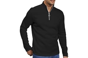 EDITCOZY Mens Zipper Fleece Sweatshirts Jumper Pullover Casual Long Sleeve Lightweight Half Zip Sweatshirt