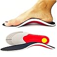 Plantar Fasciitis Relief Arch Support Shoe Inserts Insoles for Flat Feet for Men & Women, Orthotic Feet Heel Pain Shock Absorption Comfortable Insoles, Small EU 35-40, White
