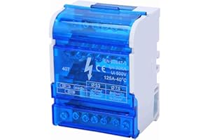 Haosie Boîte de Distribution de Bornier, 407 Boîte de Distribution de Rail Din, Bloc Distribution Répartiteur, Niveau 4 Boîte de Raccordement Monophasée Avec Couvercle Transparent