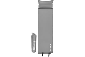 Outtec Autogonflant Matelas de Camping - 186 x 53 x 2,5 cm - Tapis de Camping, Matelas Pneumatique Auto-Gonflant, Ultra-Léger, Pour Randonnée, Voyage, Plage, Vert (Gris)
