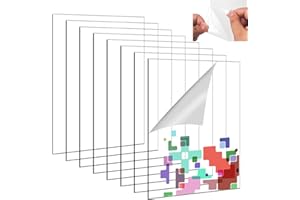 SVALOR 8 Pcs A4 Clear Acrylic Sheet Covers, 1mm Reusable Plastic, Plexiglass for Picture Frame, Glass Painting, Wedding Signs, DIY Crafts (Square, 297 x 210mm)