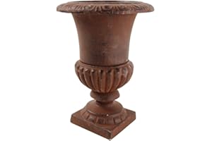 Esschert Design Pflanz-Pokal Bordeaux, 15 cm hoch, Blumentopf, Blumenkübel, Pflanzkübel, Pflanztopf aus Gusseisen