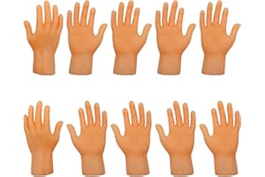 VPB 10Pcs Tiny Mini Hands Finger Puppets,Small Little Left and Right Hands Finger Puppets, Funny Finger Hand for Joke Toys, Prank Game Video Shooting Prop Human-Cats Interaction for Finger