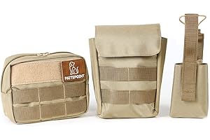 EASY JOY Pattepoint Zaino Accessorio Aggiuntivo, Dog Harness Bag per Sistema MOLLE Pettorina Tattica Cani, Borse Laterali per Pettorina Cani di Taglia Grande - Giallo