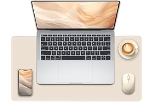METEOROCK Tappetino da Scrivania in Pelle Pu con Scamosciata, Tappetino per Laptop, Tappetino per Mouse e Tastiera Grande 60 x 35 CM, Tappetino Protettivo per Tavolo per Ufficio Casa (Albicocca)