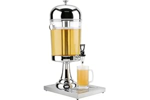 Natudeco Dispenser di Bevande 8L Contenitore Per Succhi Caldi E Freddi Distributore di Succhi iniaio Inossidabile Per Ristorante Bar'hotel Casa E Feste