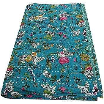 Sophia Art Couvre Lit En Coton Kantha Motif Oiseau Du