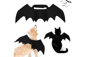 LSOJFE Fledermausflügel Katze, Halloween Fledermaus Kostüm Katze Flügel, Einstellbar Halloween Katzenkostüm Cosplay Dekoration