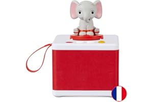 FABA – Conteur d’histoires Blanc - Conteuse pour Enfants, Enceinte Audio avec Personnage Sonore ELE l’Éléphant, Jeu éducatif avec Contes et Chansons, Enfants de 0-6 ans