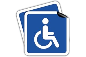 STROBO Lot de 2 panneaux magnétiques, 10 x 10 cm, avec 2 autocollants, pour fauteuil roulant, handicapés, voiture