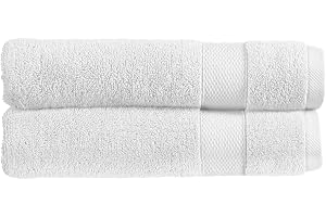 Christy Refresh White Hand Towels | Set of 2 | Quick Dry | Gentle Pastel Tones | Soft Plush Bathroom Towels | Absorbent Shower Towels | 100% Cotton 550GSM | White