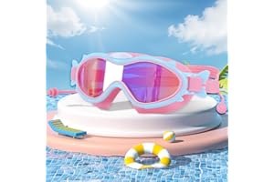mizikuu Lunettes de Natation pour Enfant, Lunette Piscine Enfant Joints en Silicone Anti-Fuites et Protection UV pour Garçons et Filles Plongée Lunettes lentille anti-buée Masque pour 4-14 Ans