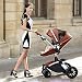 AiQi® Pushchair 3 in 1 Prams travel system with Bassinet 360 degrees Angle ,Brown