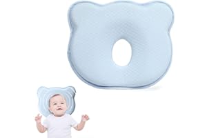 DEERTAZK Newborn Pillow to Prevent Flat Head, Anti Flat Head Baby, Infant Pillow to Prevent Flat Head, Baby Head Shaping Pillow, Baby Pillows for Sleeping for Newborn (Blue)