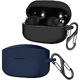 [2-Pack] easyBee Case Designad för Sony WF-1000XM4 Fodral Skal, med 2 Karbinhakar, Anti-fall Stöttåliga Hörlurar Silikonskal 