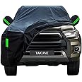 TAKUNE Car Cover For 2015-2022 Toyota Hilux Pick-up/Toyota Hilux GR Sport, Black Oxford Cloth Waterproof UV Resistant Full Car Covers