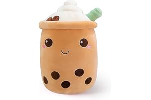 SHOWNICER Peluche Bubble Tea, Morbido Peluche Boba Tè, Cuscino di Peluche Tazza da Tè al Latte, Bambola di Peluche, Animali di Peluche Gigante, Giocattolo Farcito, Regalo per Bambini Ragazzi Compleanno Natale