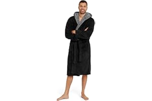 Snuggaroo Mens Soft Fleece Hooded Dressing Gown