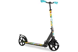 Lascoota Trottinette Freestyle pour Adultes et Adolescents et pour Les Jeunes de 12 Ans - Trottinette Adulte Pliable légère avec Grandes Roues - City Scooter à Hauteur Ajustable