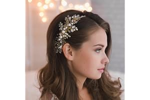 Kercisbeauty Wedding Bridal Bridesmaids Flower Girl Crystal and Pearl Side Hair Comb Slide Headpiece Long Curly Bun Hair Accessories for Prom(Silver)