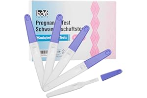 LAOYE Schwangerschaftstest Frühtest 5er Pack Onestep Schwangerschaftstests mit HCG Teststreifen, über 99% Genauigkeit, Frühtest Pregnancy Test(25miu/ml) (Blau)