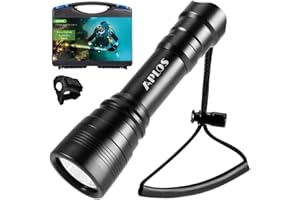 APLOS S2 3000 Lumen 4 Lighting Modes Diving Torch Underwater Waterproof LED Flashlight Diving Safety Lights with Battery and Charger for Diving and Diving Glove