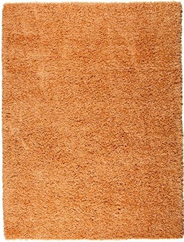 Light Orange Shaggy Rug - Modern Minimalistic Plain Carpet - Long Anti Shed Thick Pile - 18 COLOURS - 25 SIZES - " SOLID " 190 x 270 cm ( 6ft3" x 8ft11" ) Large