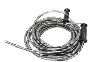 NUZAMAS Nuuzamas Ablaufreiniger Schneckenfederkabel 5 m, 13mm. Für Haushalt, Küche, Bad, Toilette, Klempner, Sanitär, Schlangenrohr, Kanalisation, Reiniger mit extra starkem Griff.