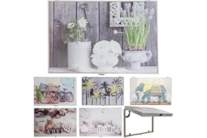 ALJOIR Tapa Contador de Luz Decorativo Tapa para Contadores de Luz 46 x 6 x 31cm Cubre Contador Eléctrico de Madera Diseños Modernos (Jarrón con Rosas Blancas)