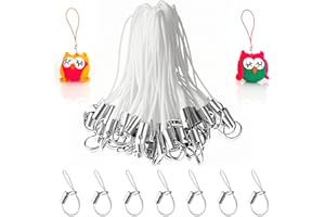 OQKAHIV 50 Stück Weiß Phone Lanyard Strap for Keyrings, Einfache Handy Lanyard Strap, Mobile Phone Pendant Loops with Carabiner, Phone Ring Strap, Mobile Phone Charm Cord for Pendents, Key Pendant
