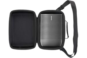 Khanka Hard Travel Case for Sonos Move The durable battery powered Smart Speaker.Fits Charging Base and cables.(Black Lining)