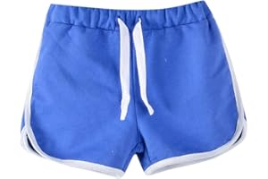 SHENGWAN Pantalones Cortos Deportivos Niño Niña Cintura Elástica Casuales Shorts de Verano Playa