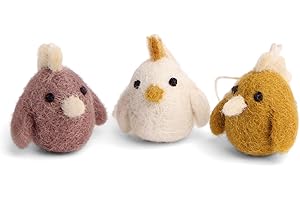 ‎ÉN GRY & SIF Én Gry & Sif Mini Küken/kleine Rooster - handgefilzt - Anhänger aus Filz, Ostern-Deko - 3 Stück