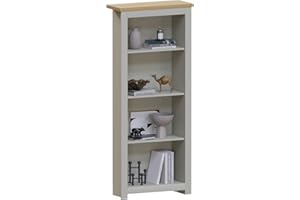 Vida Designs Arlington Bookcase Modern Display Shelves Storage MDF Furniture Grey (4 Tier)