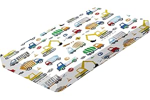 BABY AMABC Drap-housse pour berceau fille garçon | Parure de lit pour lit bébé | Coton doux facile d'entretien et durable, imprimé voiture unique - 70 x 140 cm