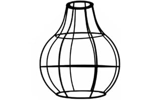 LEDSONE Vintage Metal Lamp Shade Retro Geometric Industrial Wire Cage Lampshade Light Guard Cage (Black)