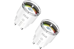 Nous A1 WiFi 16A Intelligente Presa con misuratore consumo elettrico, protezione sovratensione, temporizzatore, controllo remoto senza hub, Alexa, Google Home, Tuya Smart life 2 pezzi multipresa